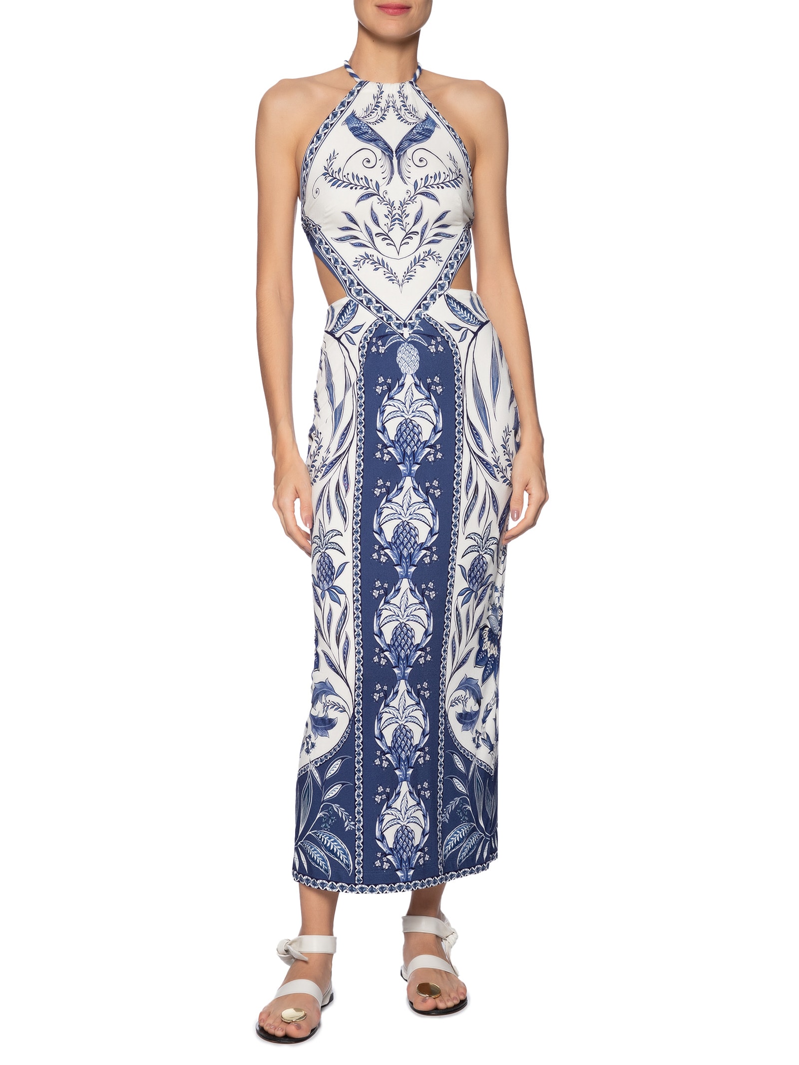 Vestido Midi Nina Branco Farm