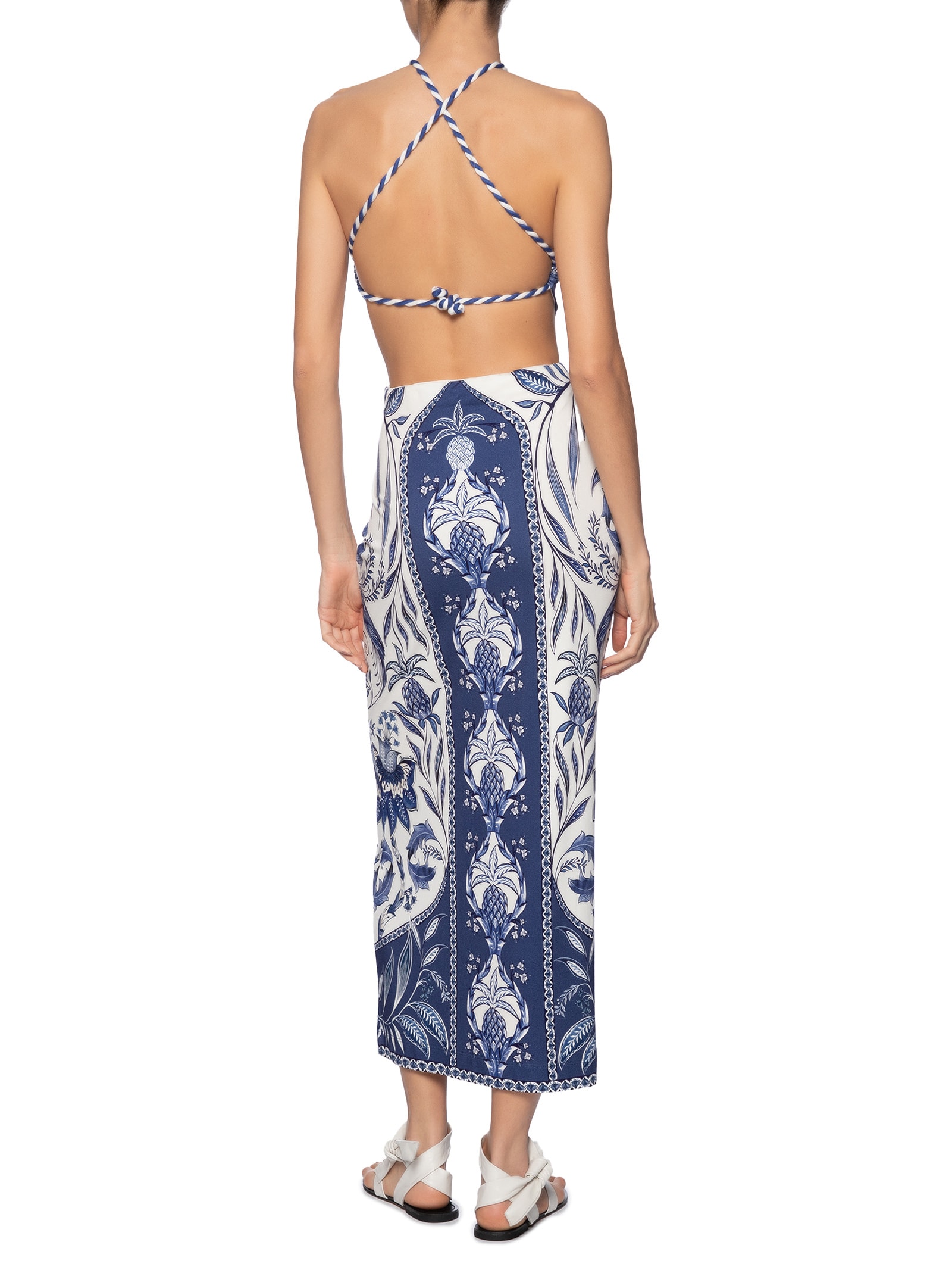 Vestido Midi Nina Branco Farm