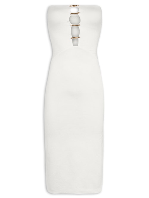 Vestido Midi Noel Detalhe – Branco