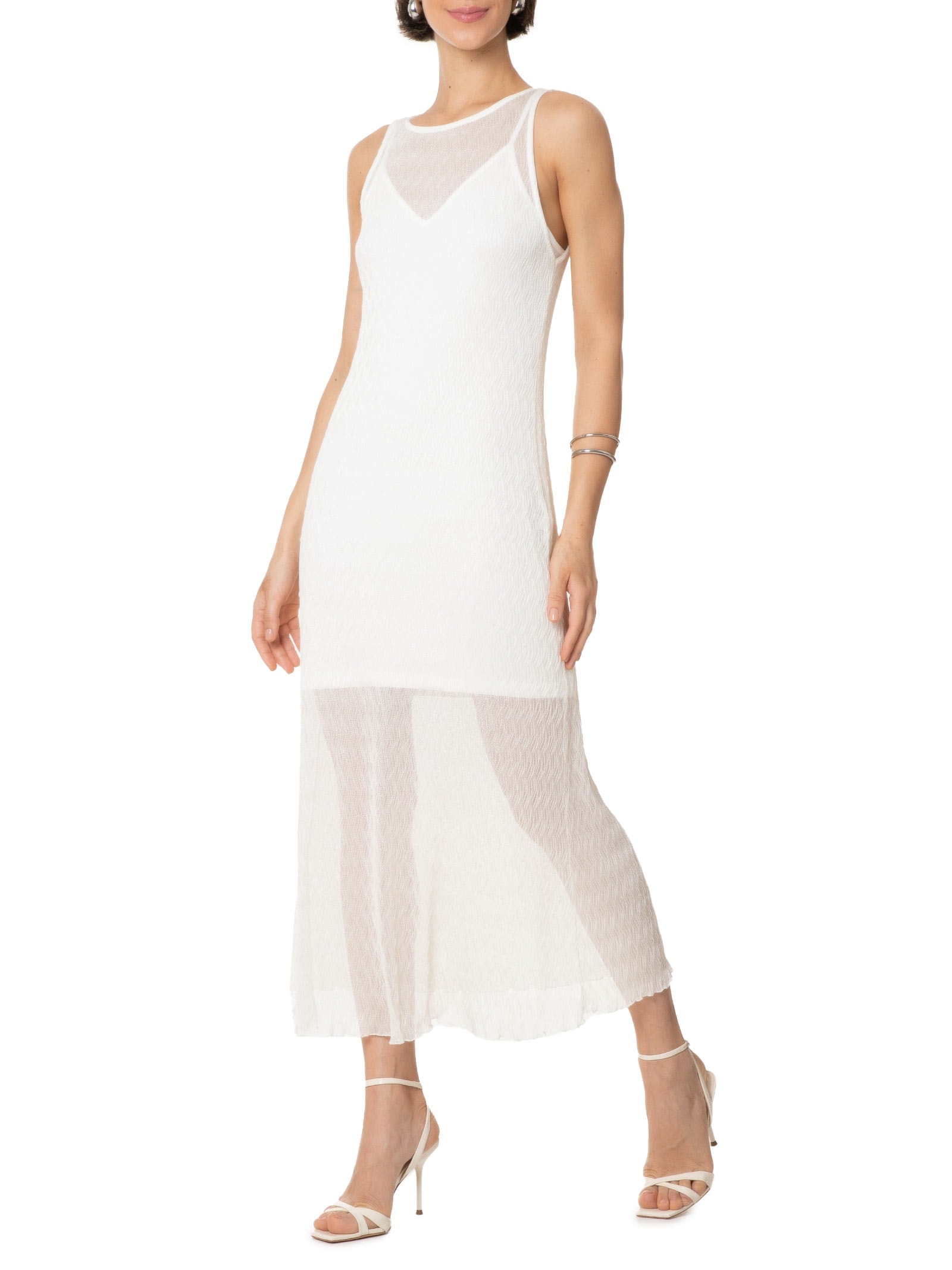 Vestido Midi Off White Colcci
