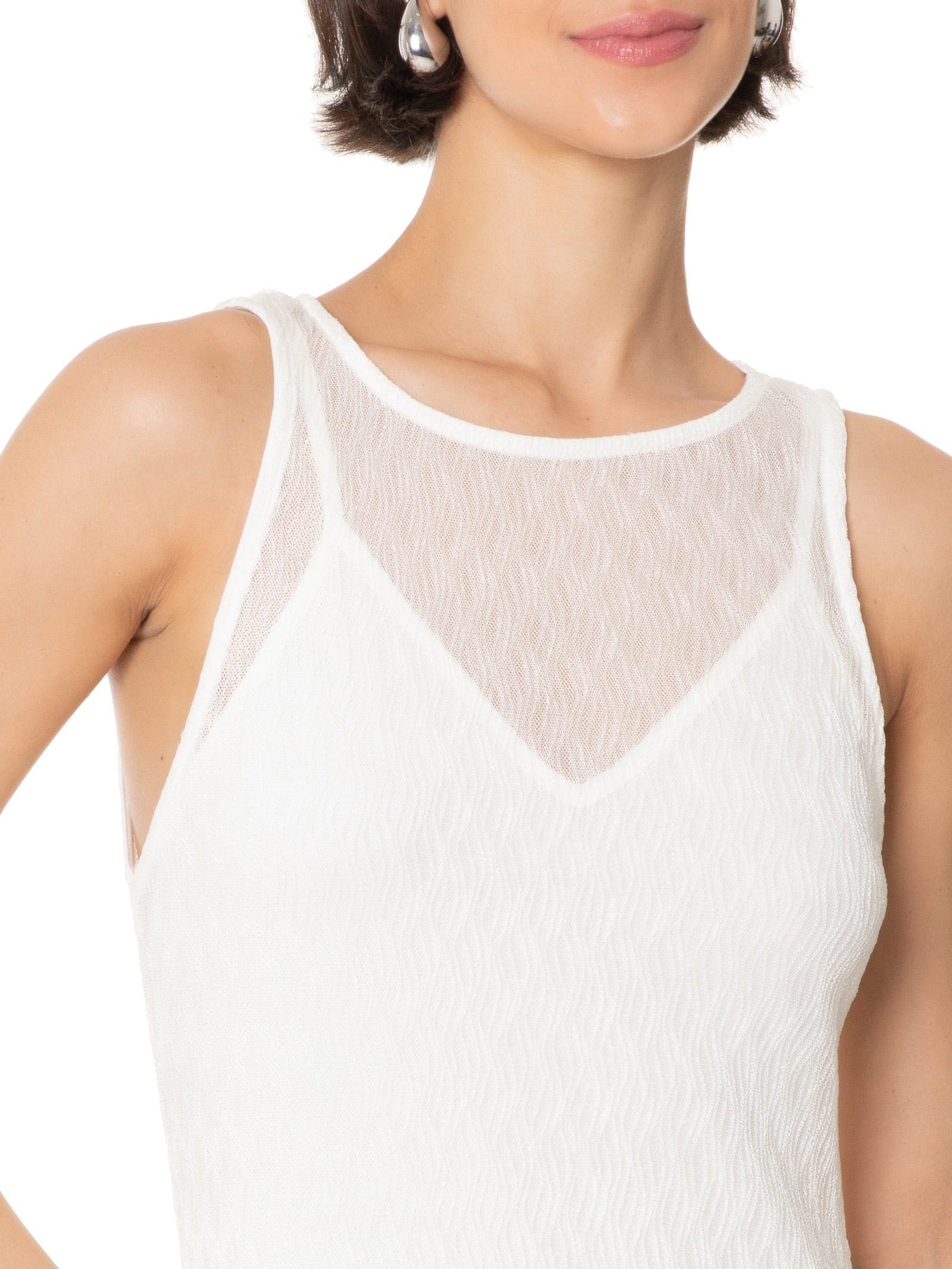 Vestido Midi Off White Colcci