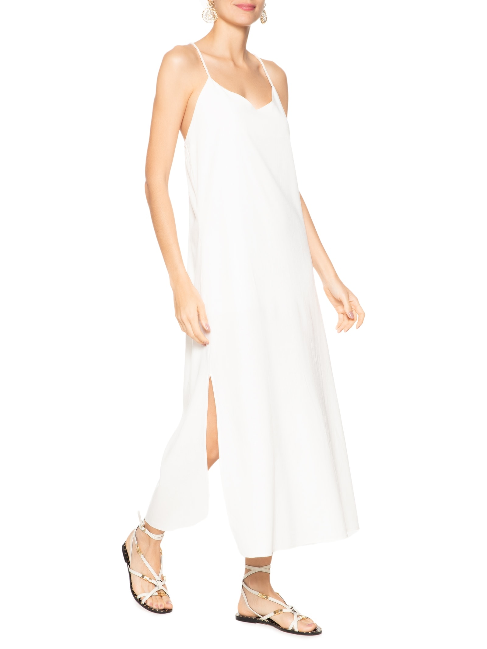 Vestido Midi Off White Basiq