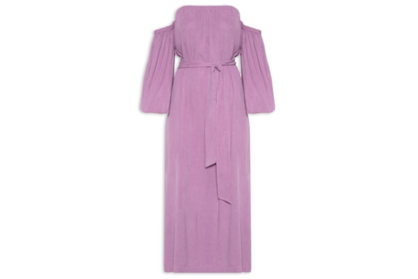 Vestido Midi Ombro A Ombro - Roxo
