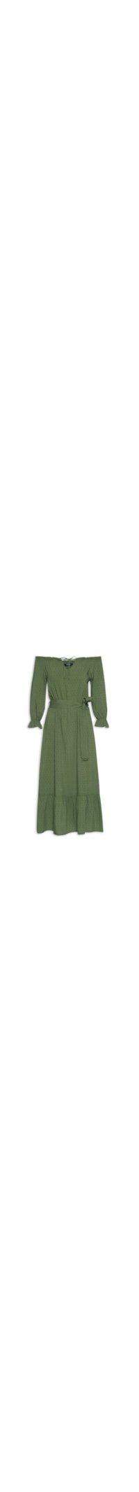 Vestido Midi Ombro A Ombro - Verde