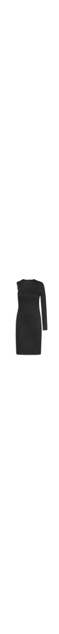 Vestido Midi Ombro Único - Preto
