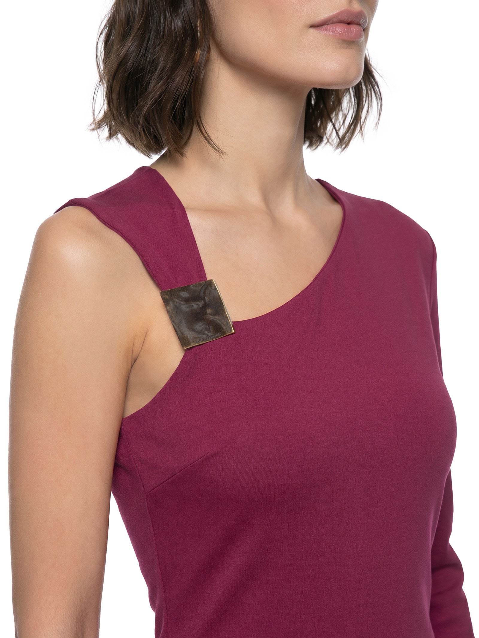 Vestido Midi Ombro Único Vermelho Lança Perfume