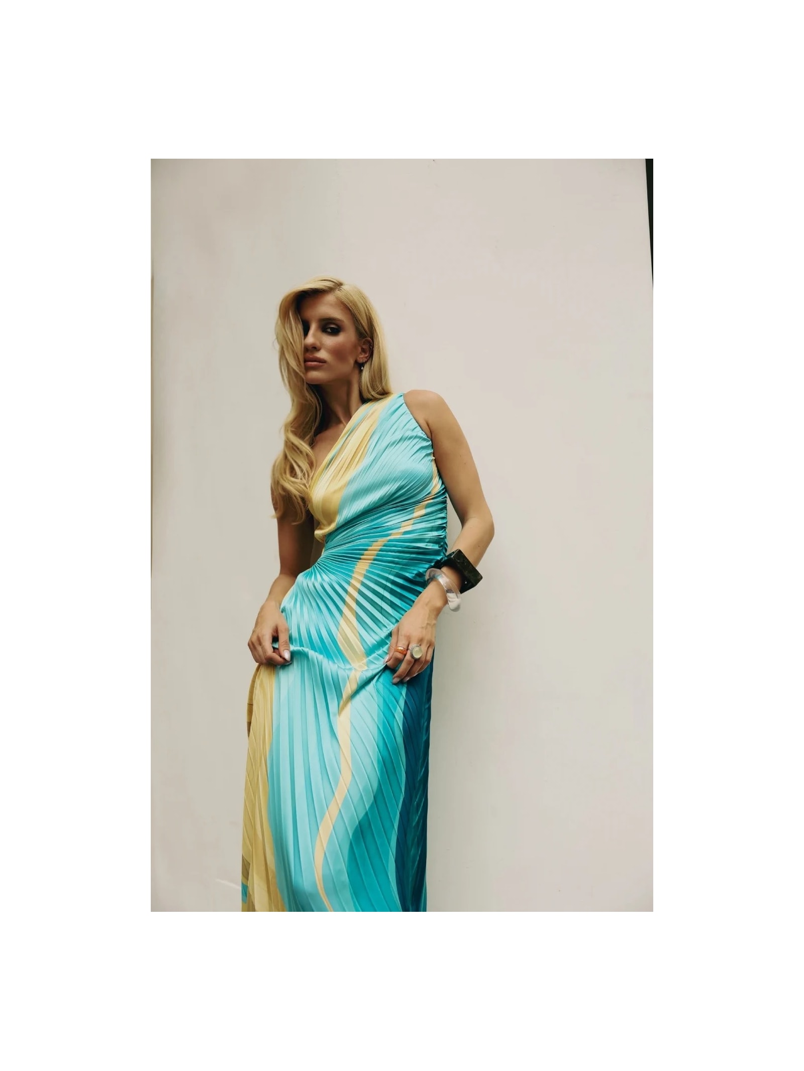 Vestido Midi Ondas Mareh Amarelo Shop Ginger