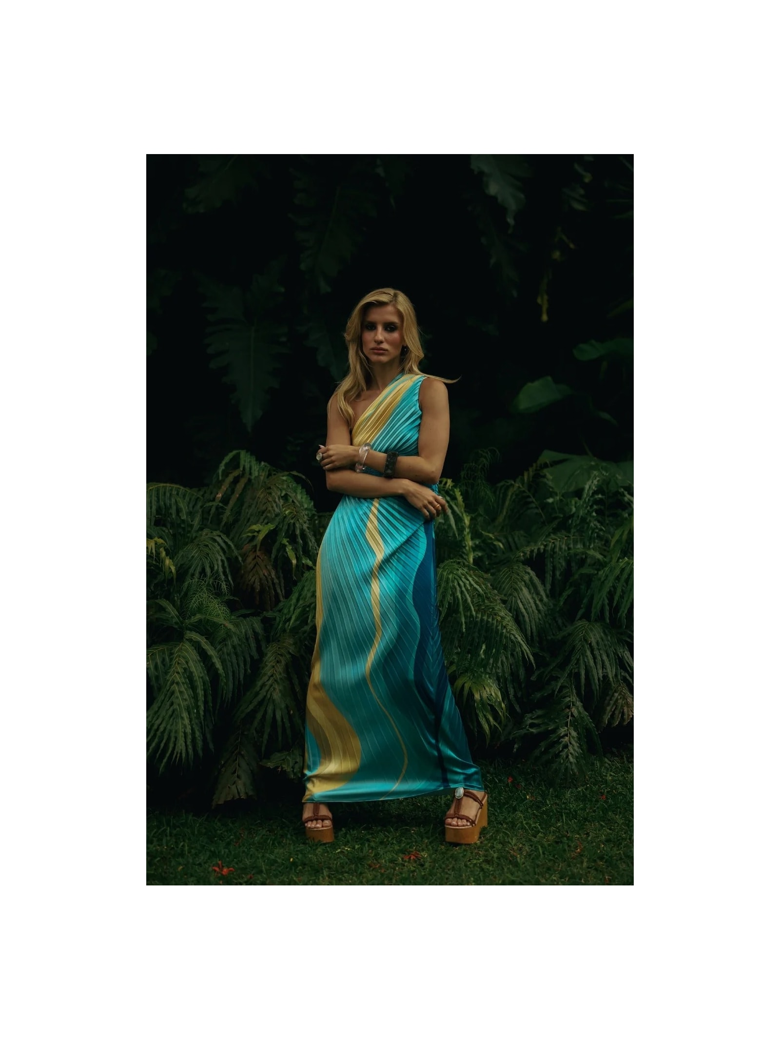 Vestido Midi Ondas Mareh Amarelo Shop Ginger