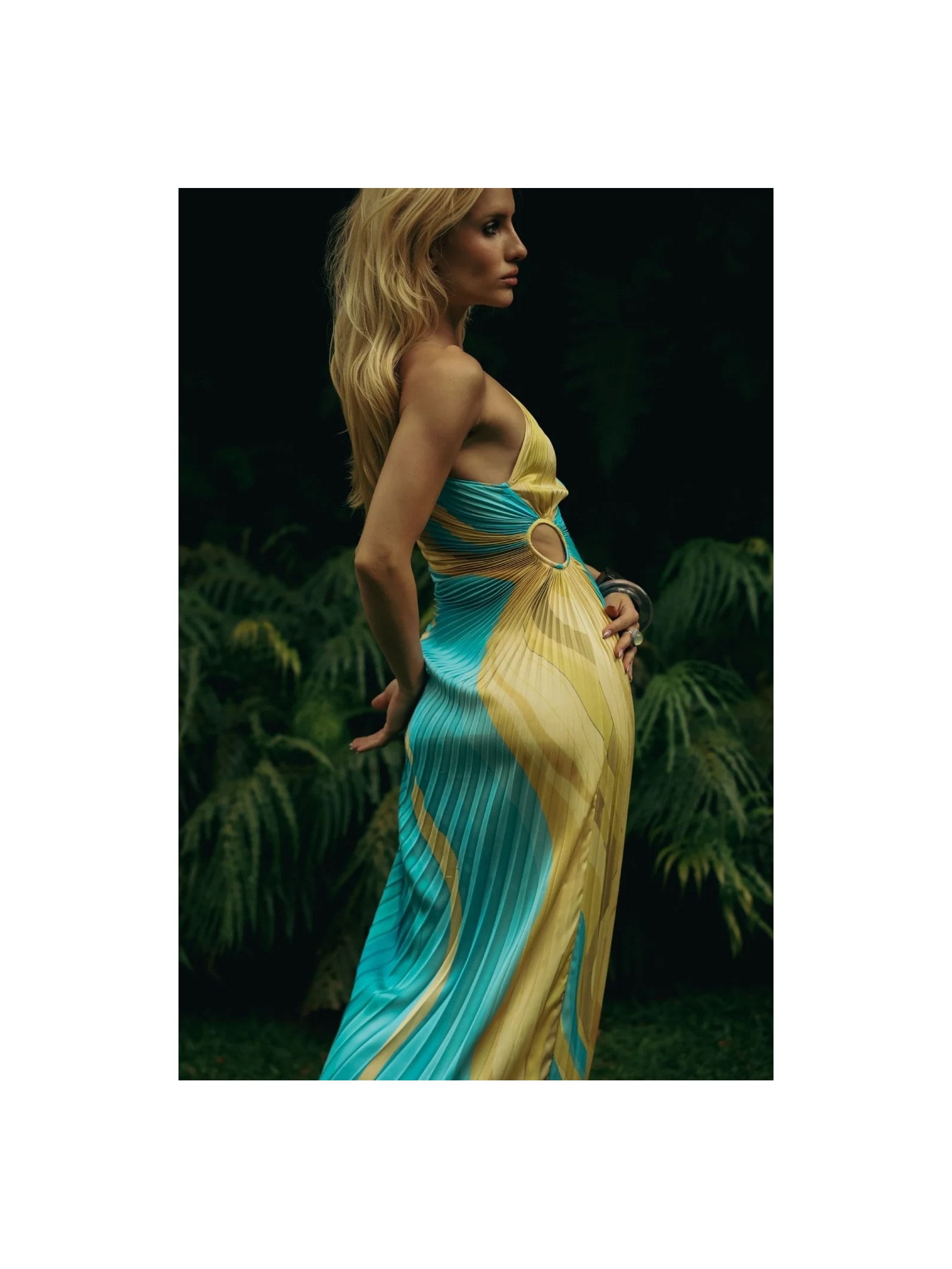 Vestido Midi Ondas Mareh Amarelo Shop Ginger