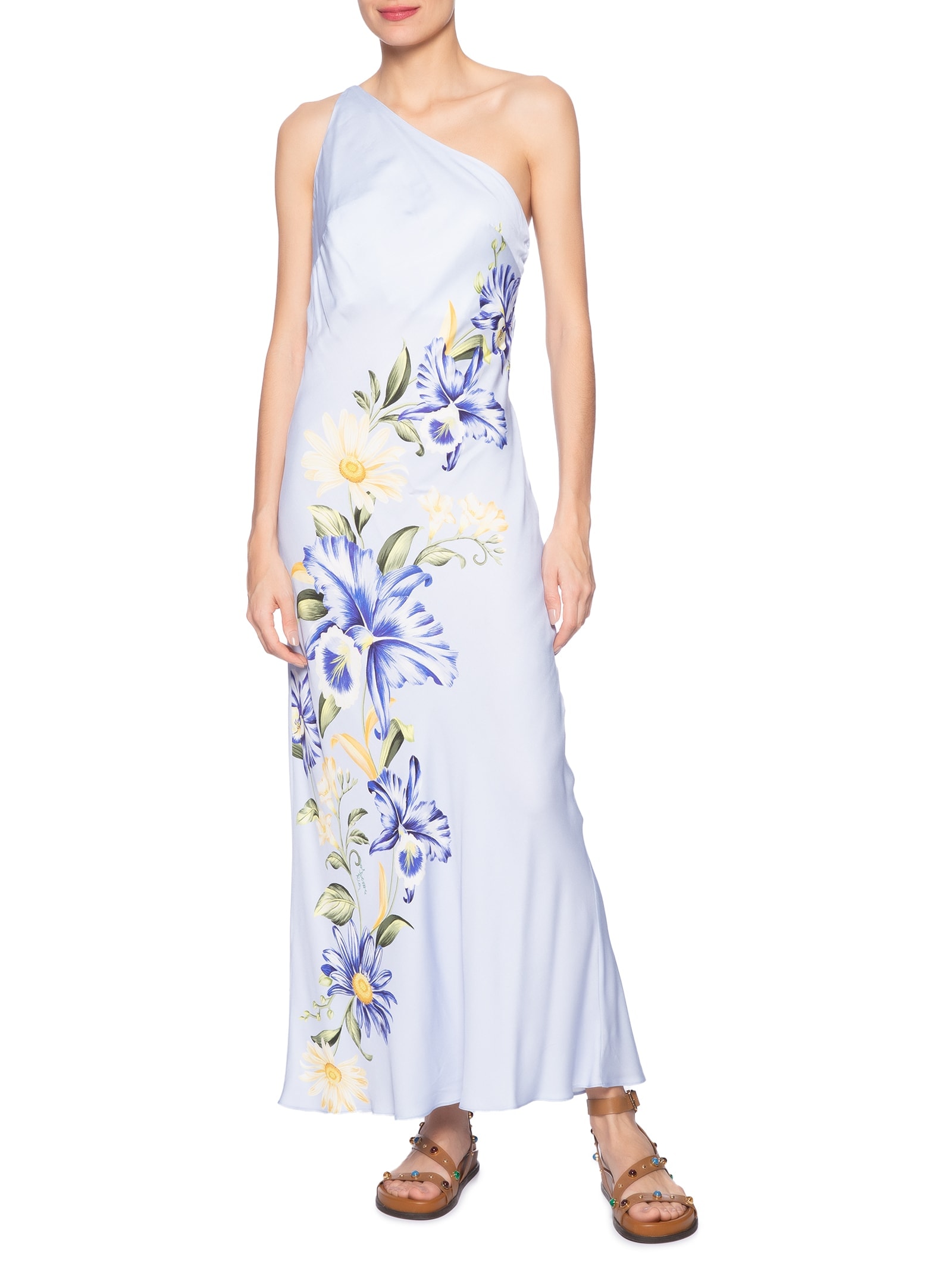 Vestido Midi Orquidário Azul Farm