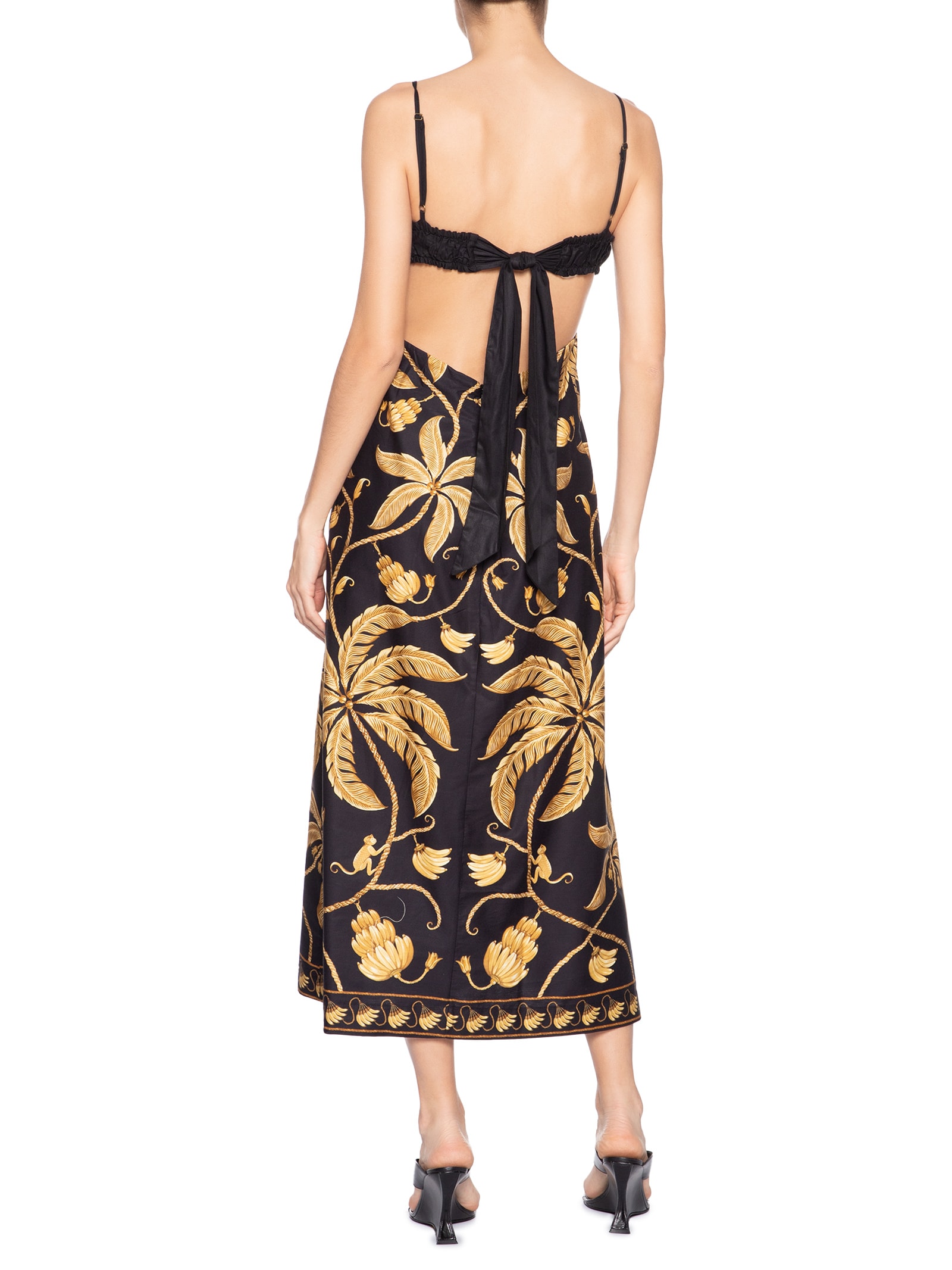 Vestido Midi Ourinho Tropical Preto Farm