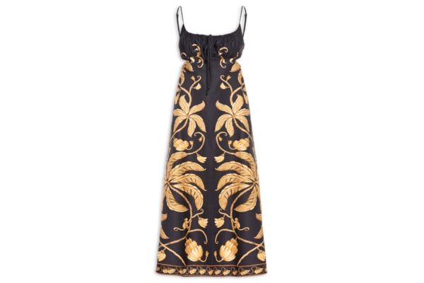 Vestido Midi Ourinho Tropical - Preto