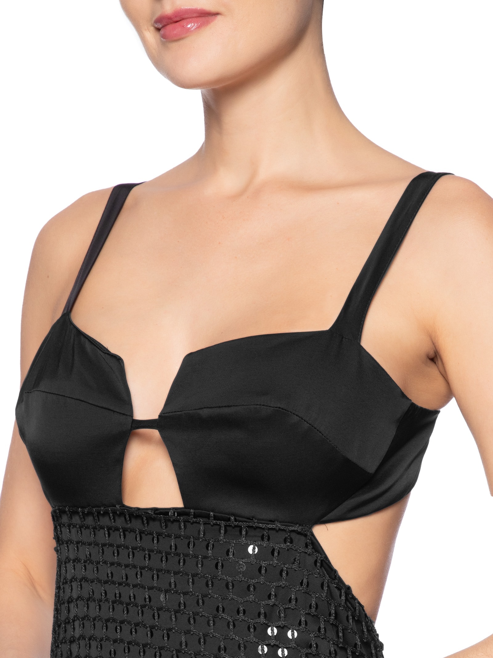 Vestido Midi Paetê Preto Forum