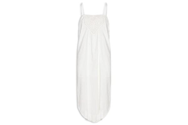 Vestido Midi Pala Bordado Ivy - Branco