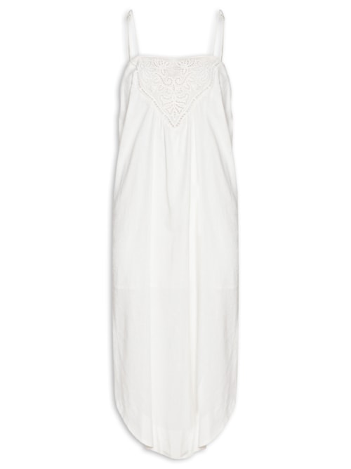 Vestido Midi Pala Bordado Ivy - Branco