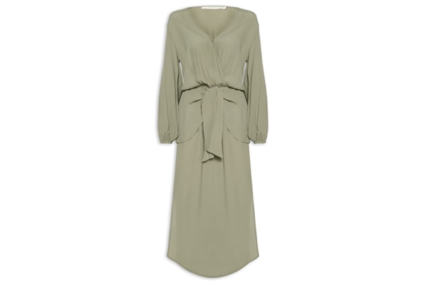 Vestido Midi Pala Faixa - Verde