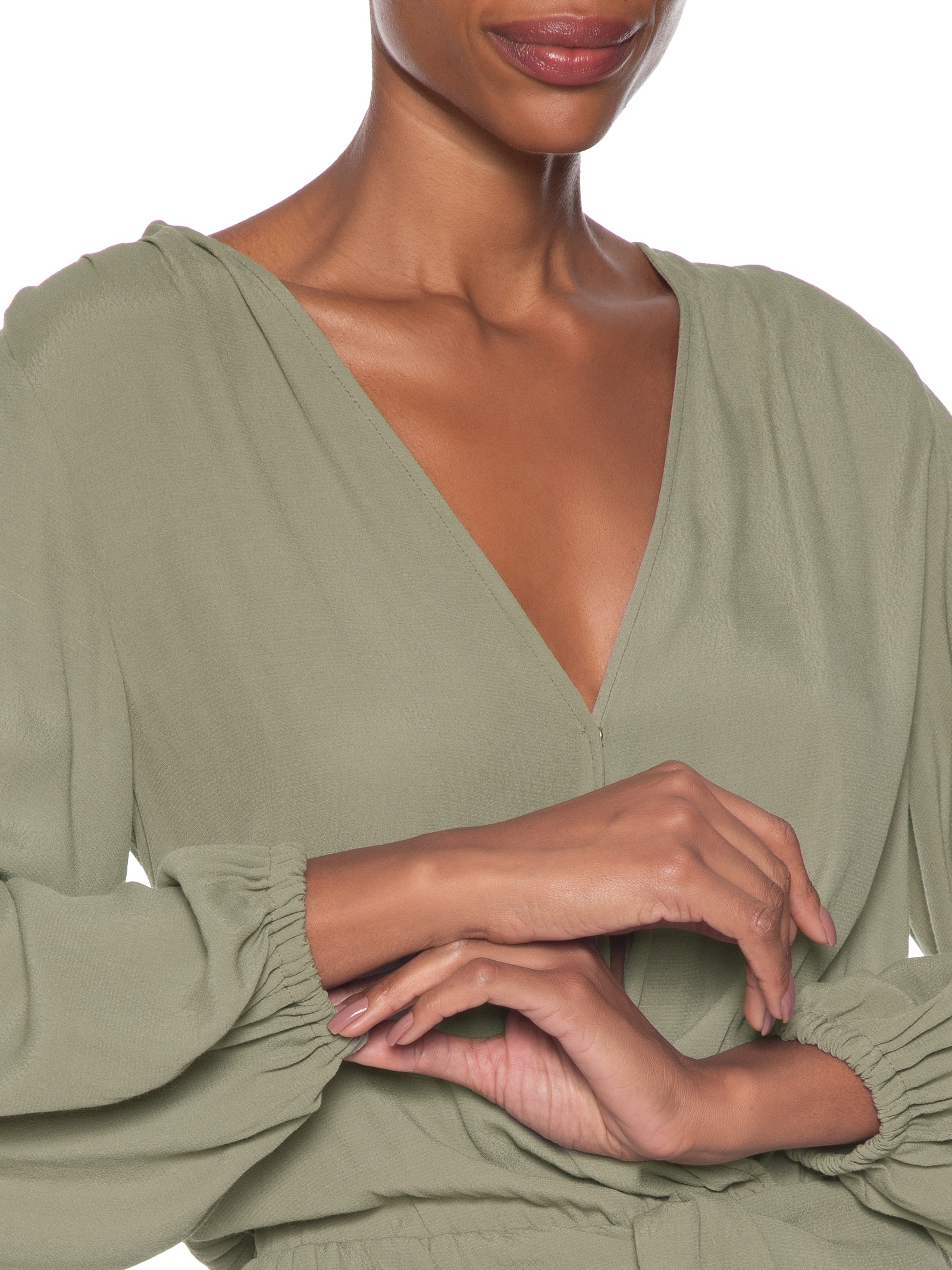 Vestido Midi Pala Faixa Verde Maria Filó