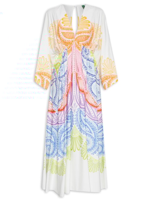 Vestido Midi Papillon Multicolorido – Azul