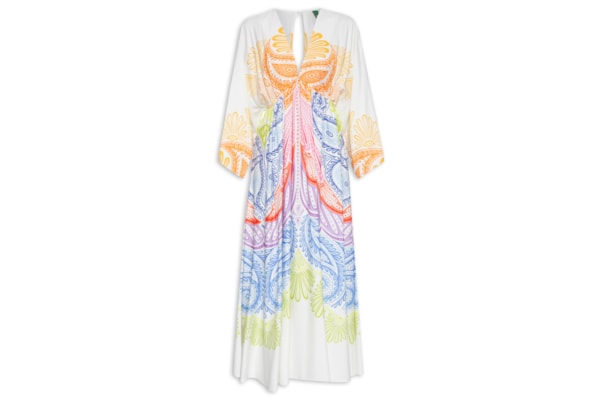 Vestido Midi Papillon Multicolorido - Azul