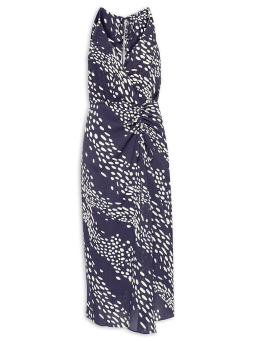 Vestido Midi Pareô Pós Pássaro - Azul