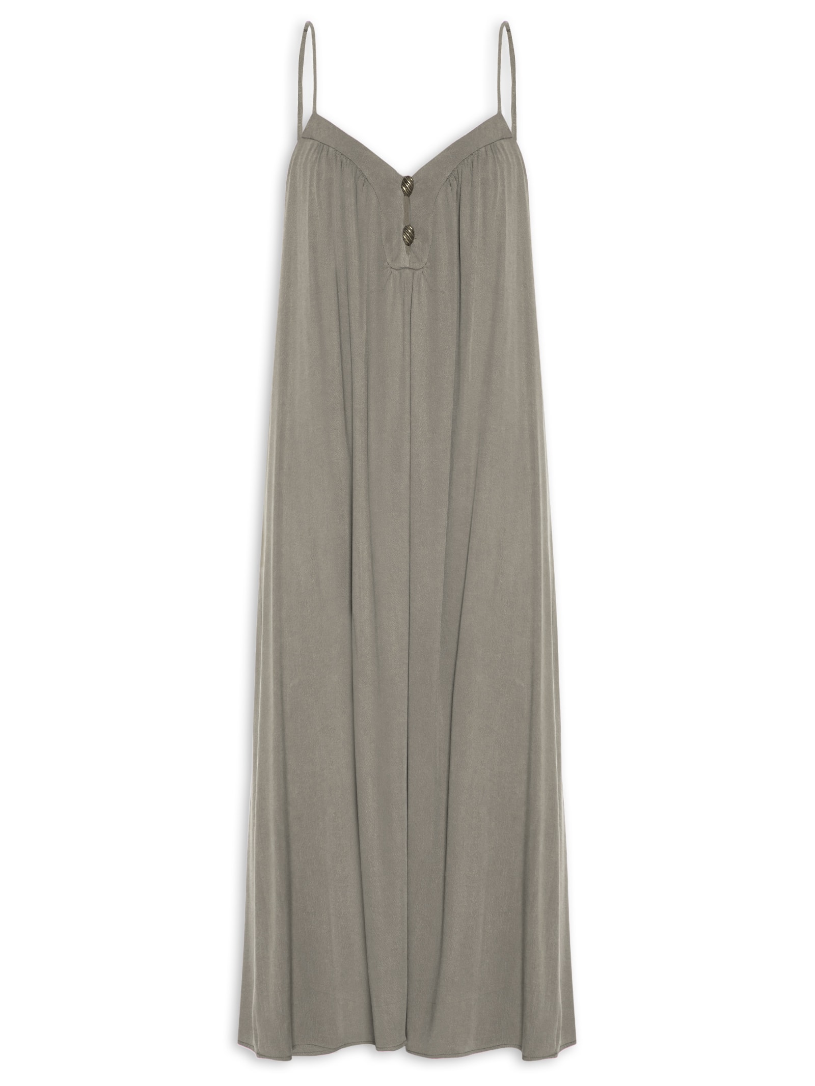 Vestido Midi Passador Concha Marrom Maria Filó