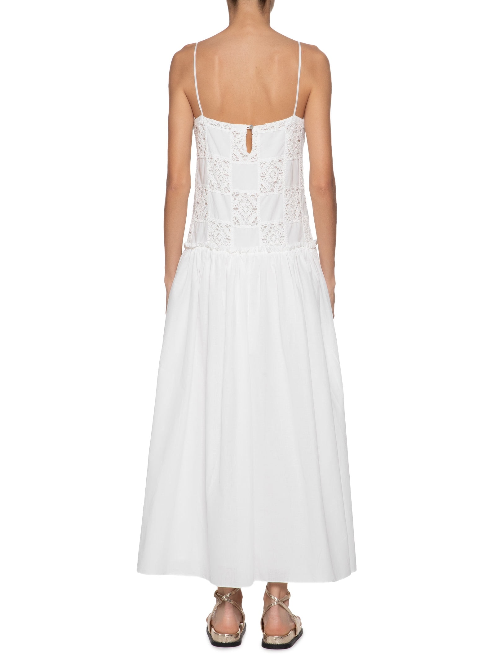 Vestido Midi Patch Crochê Off White Dress To