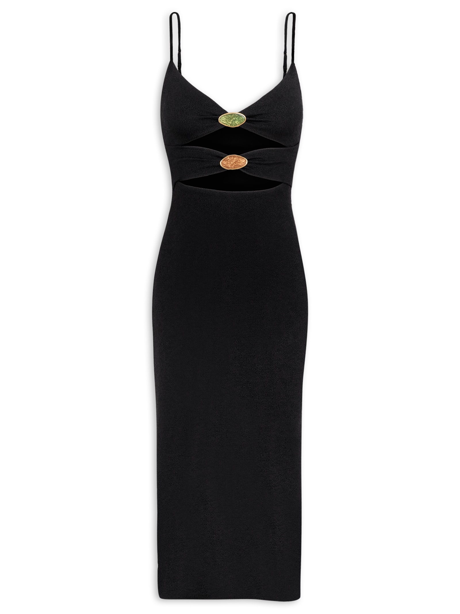 Vestido Midi Petra Preto Vix