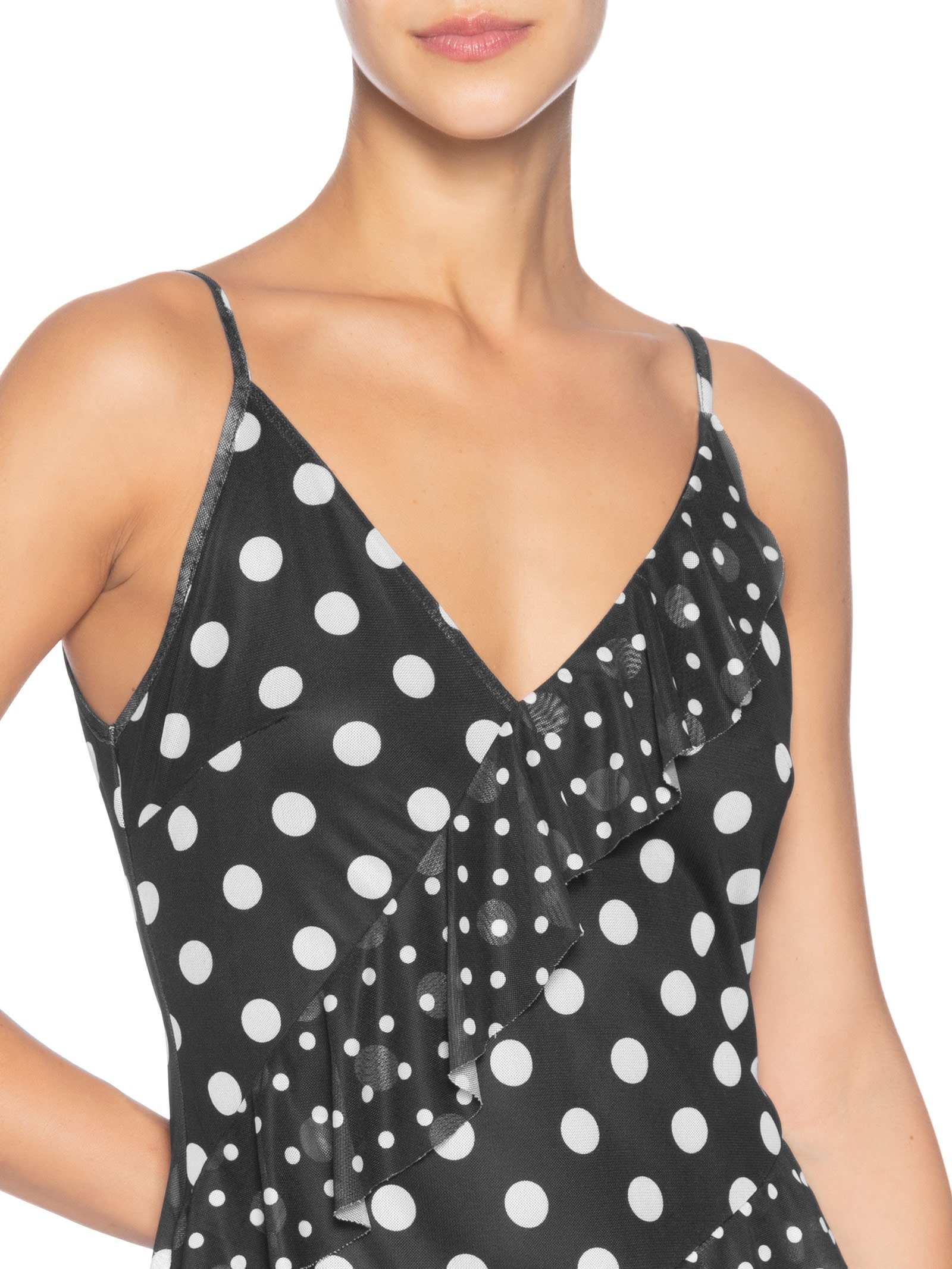 Vestido Midi Poá Preto Market 33