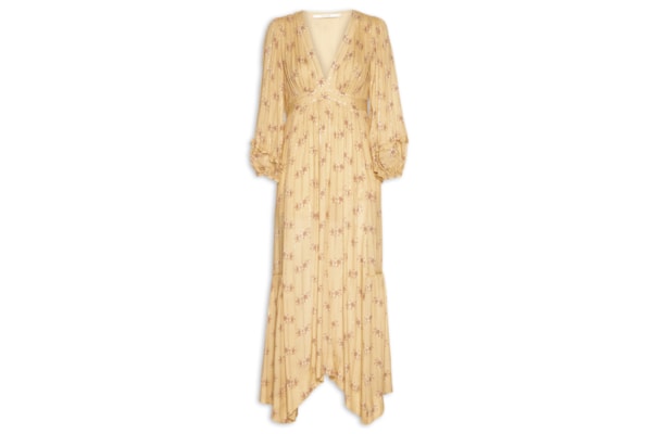 Vestido Midi Pontas Estampa Mini Fleur - Amarelo