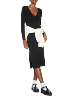 Vestido Midi - Preto by LACOSTE