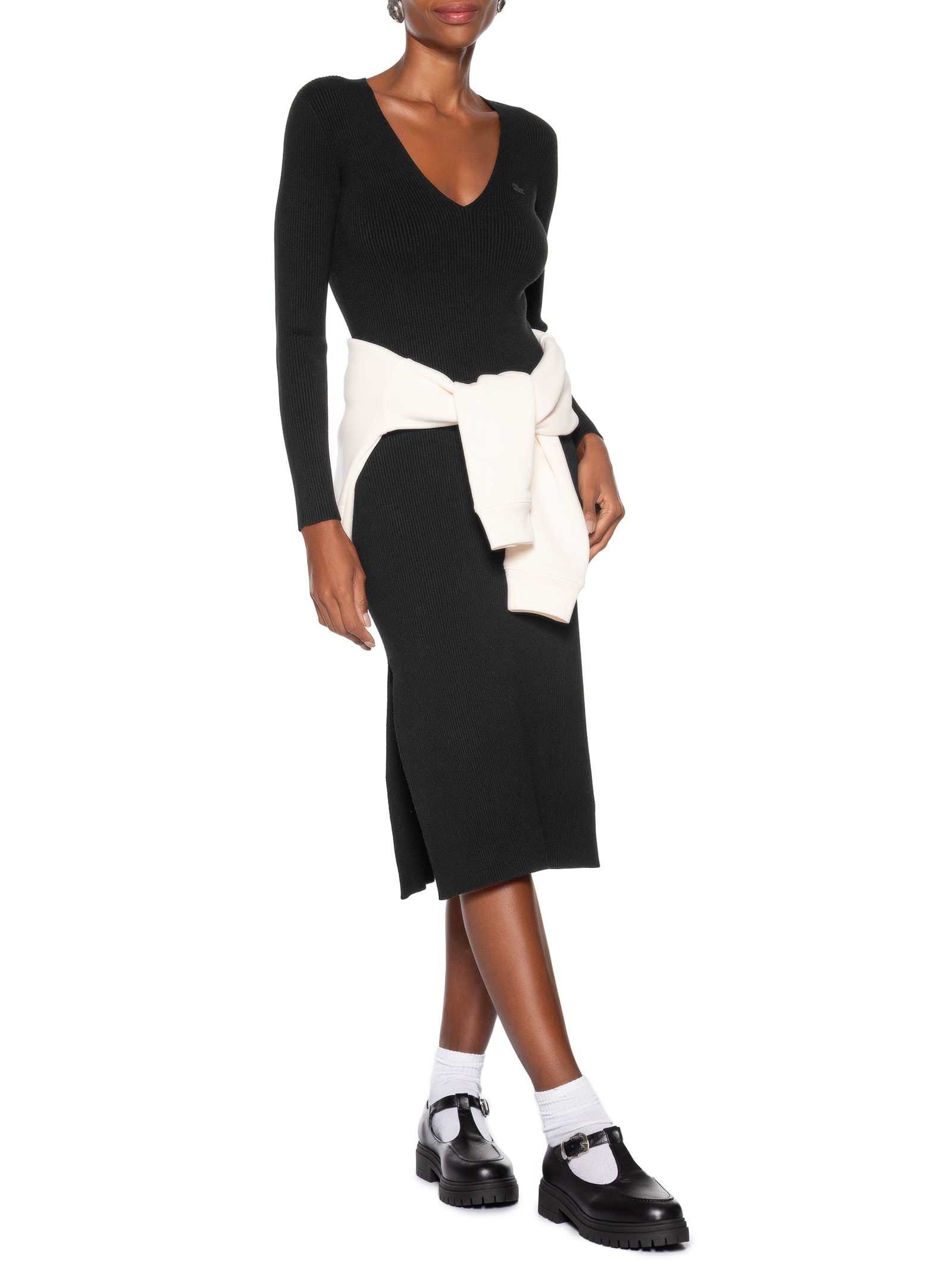 Vestido Midi - Preto by LACOSTE