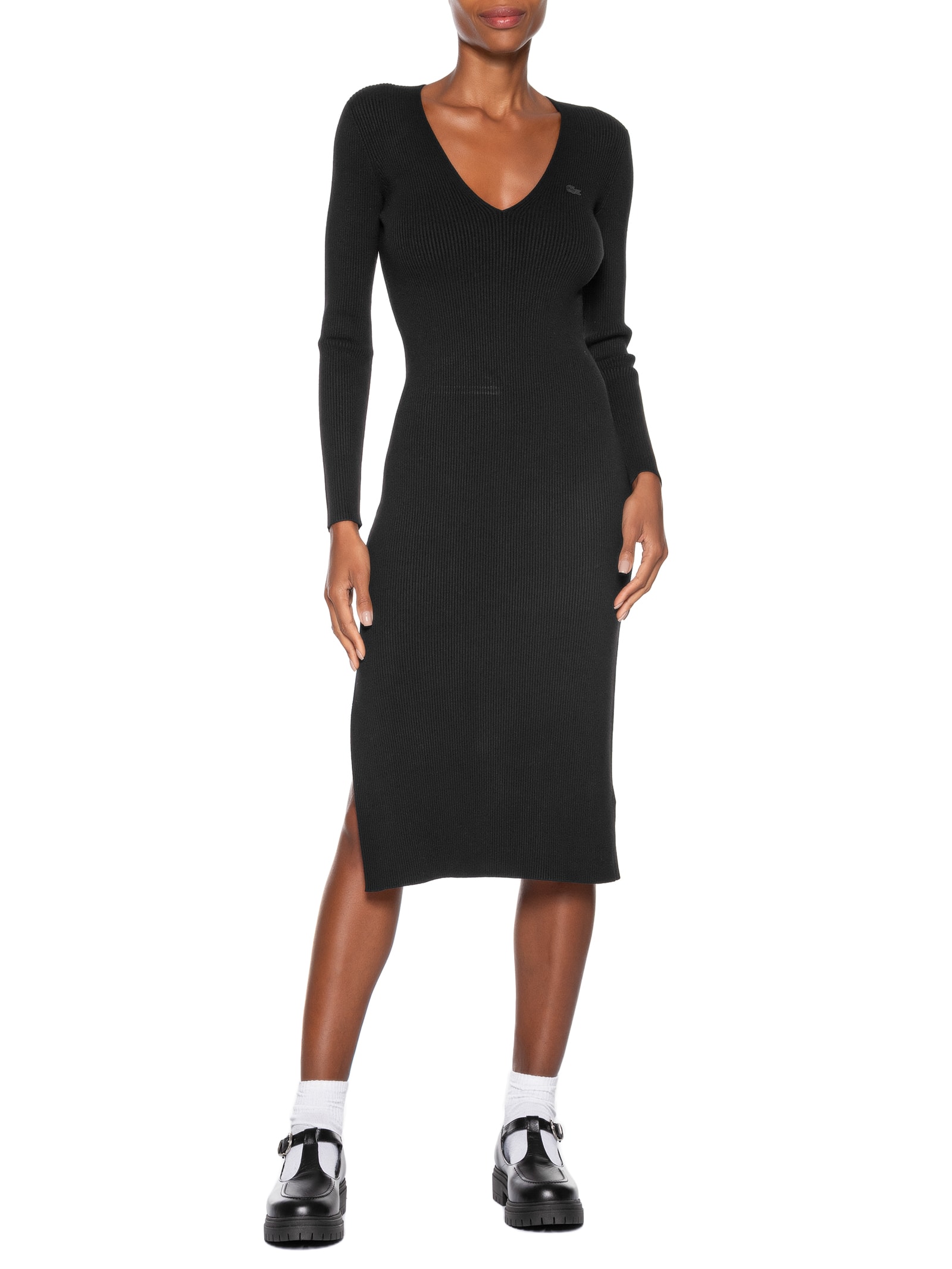 Vestido Midi Preto Lacoste