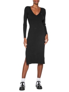 Vestido Midi - Preto by LACOSTE
