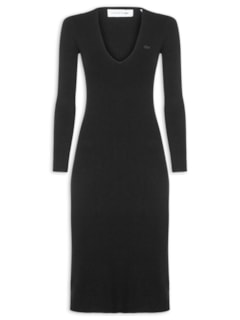 Vestido Midi - Preto by LACOSTE