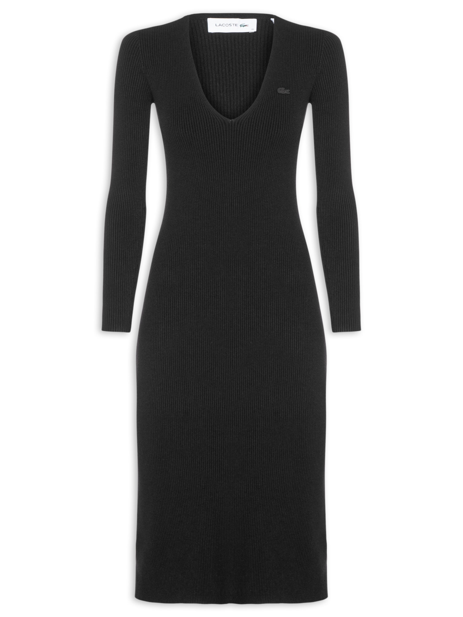 Vestido Midi - Preto by LACOSTE