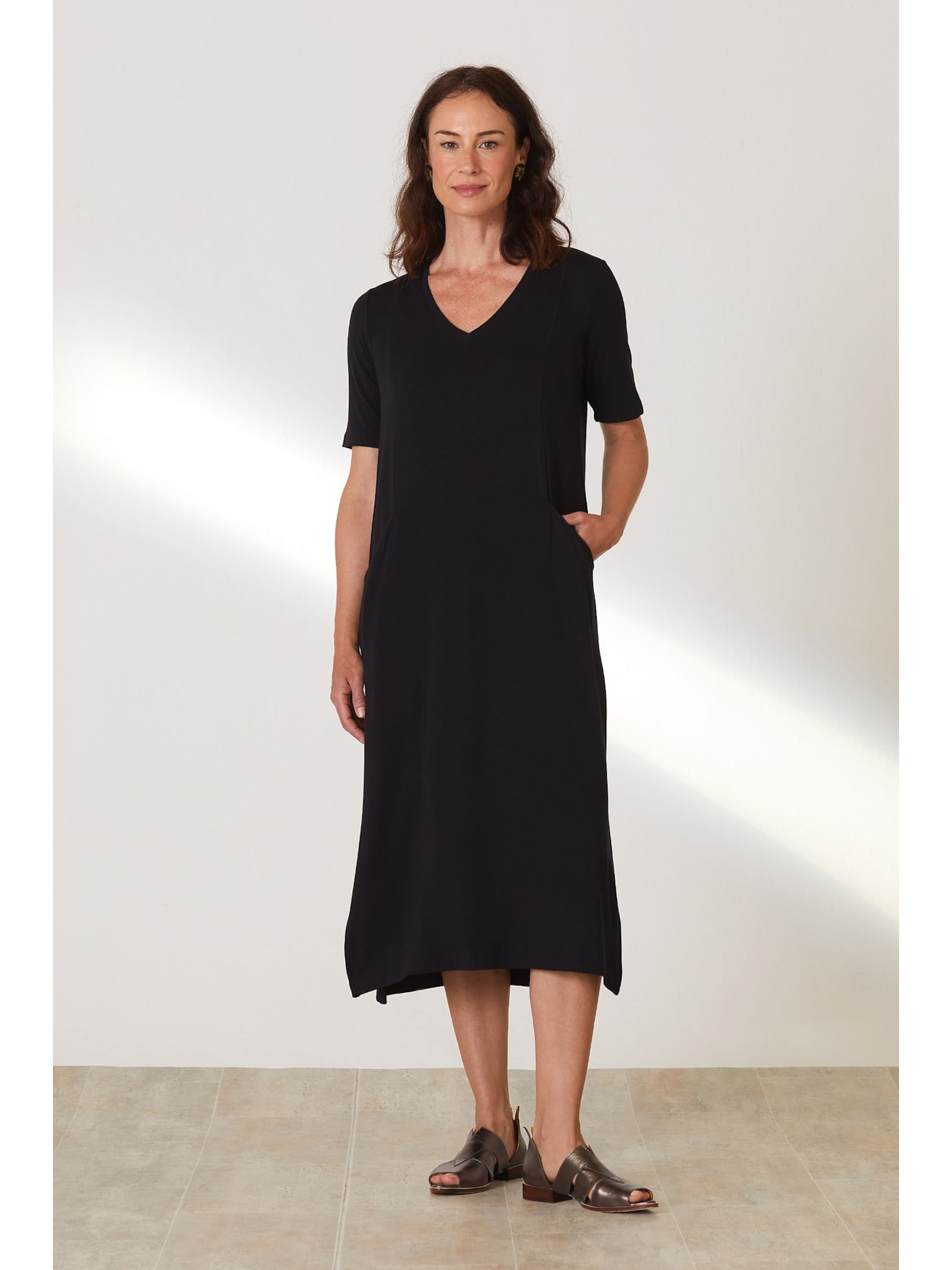 Vestido Midi Preto Bambu New Isis Yogini