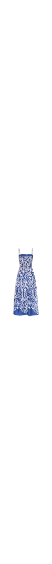 Vestido Midi Primor De Abacaxi - Azul