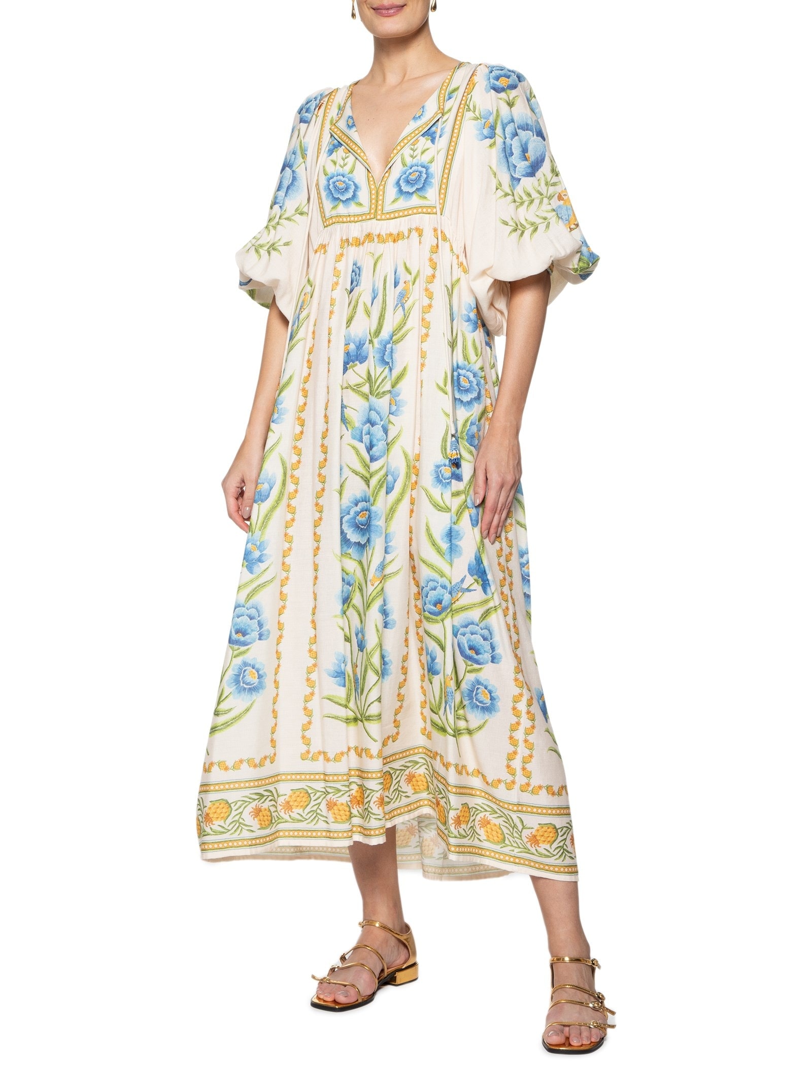 Vestido Midi Puglia Bege Farm