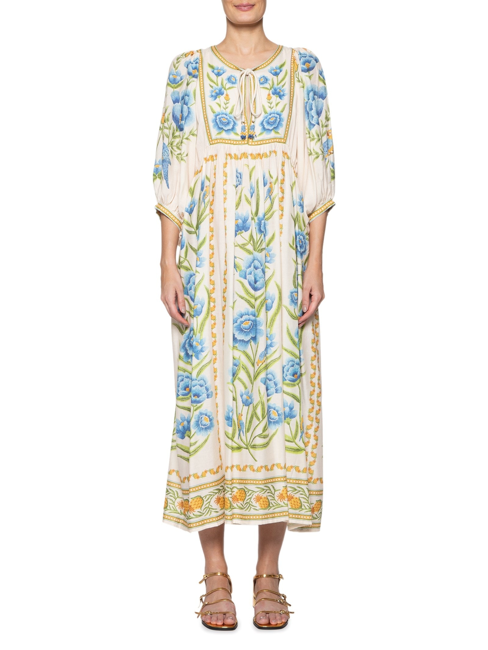 Vestido Midi Puglia Bege Farm