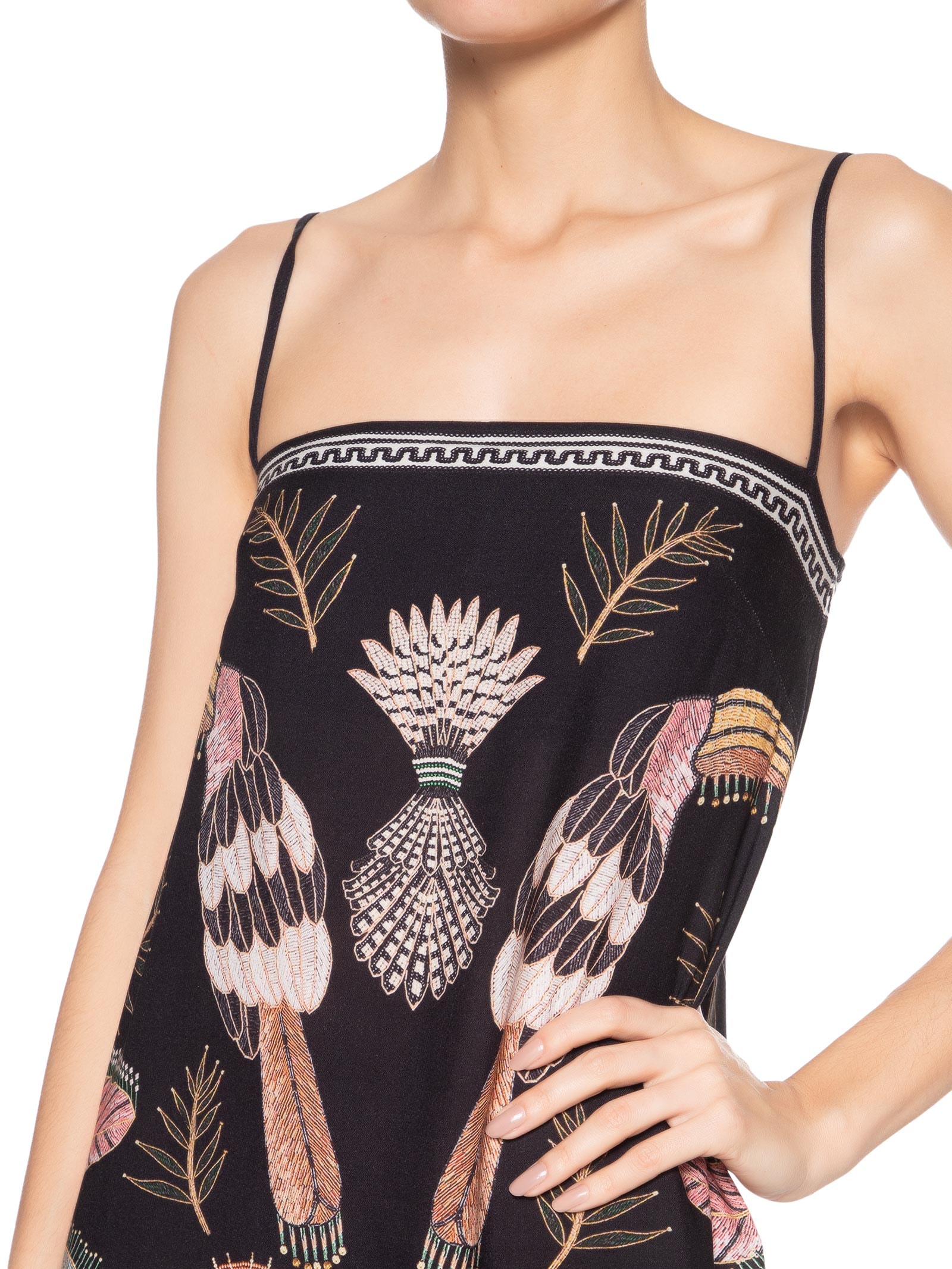 Vestido Midi Recanto Dos Pássaros Preto Farm