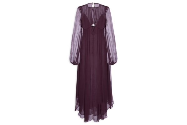 Vestido Midi Recorte Busto - Roxo