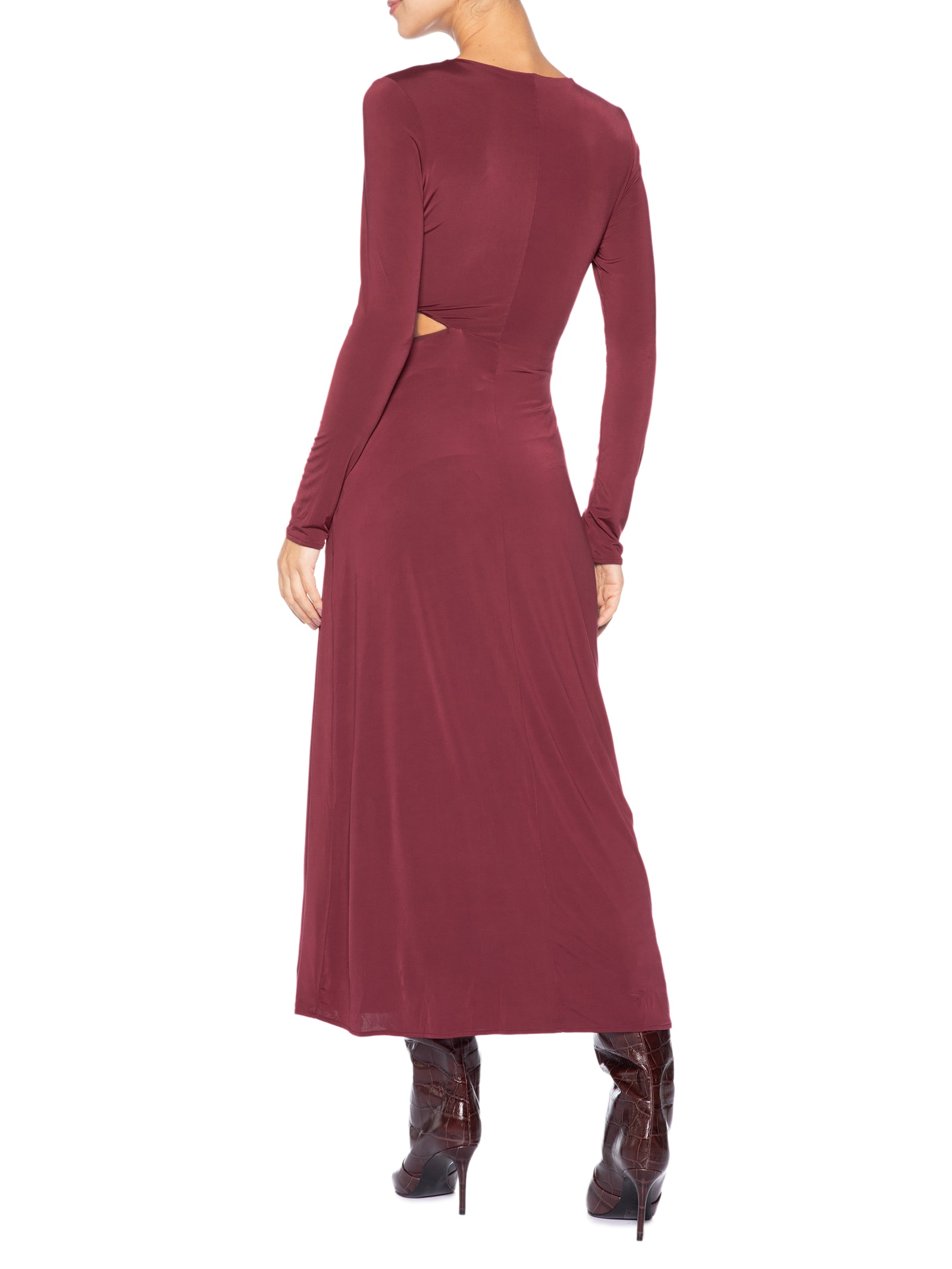 Vestido Midi Recorte Lateral Jersey Vermelho Animale