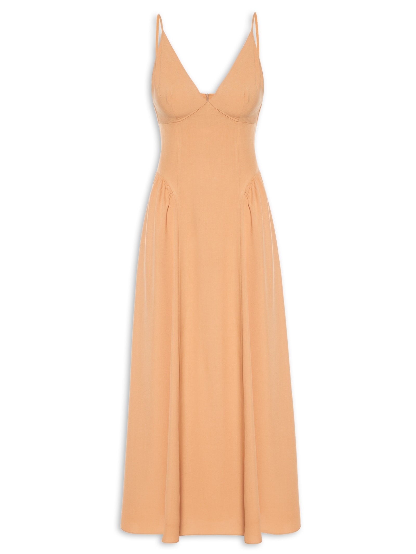 Vestido Midi Recortes Bege Dress To