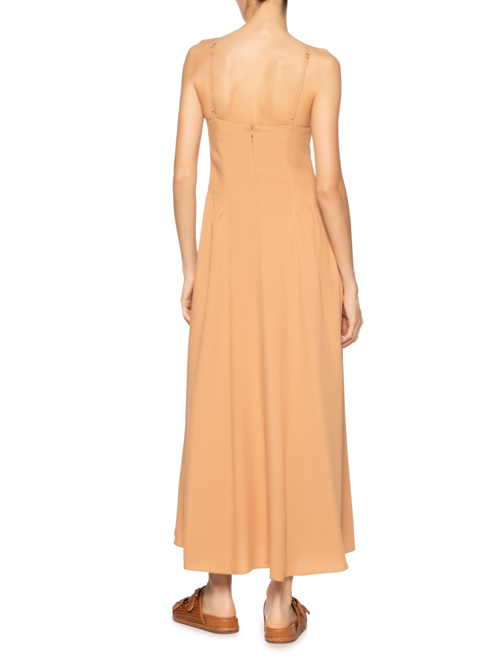 Vestido Midi Recortes Bege Dress To