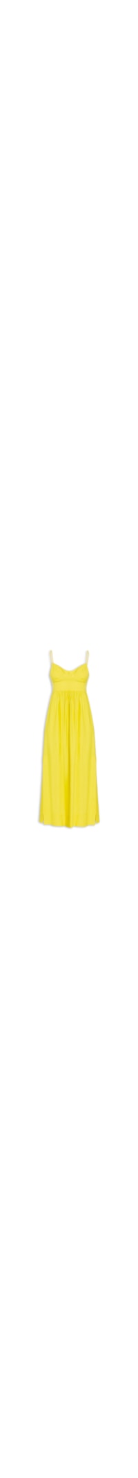 Vestido Midi Recortes Busto - Amarelo