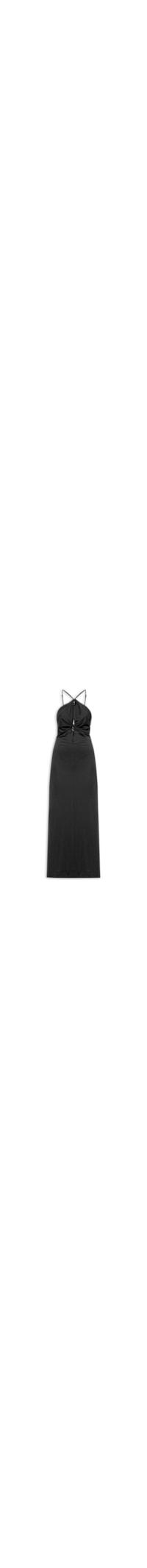 Vestido Midi Recortes Frontais - Preto