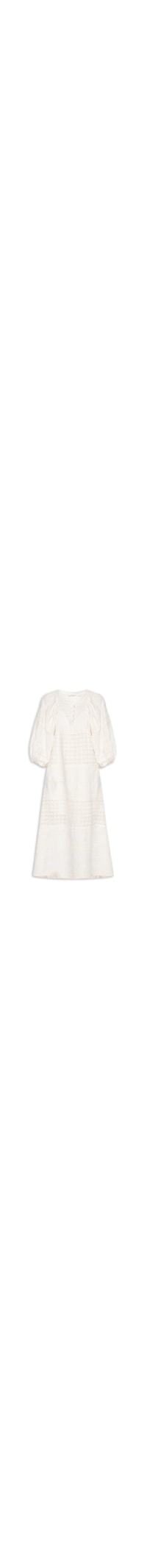 Vestido Midi Recortes Mix Laise - Off White