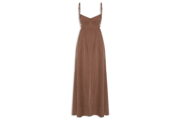Vestido Midi Recortes – Marrom