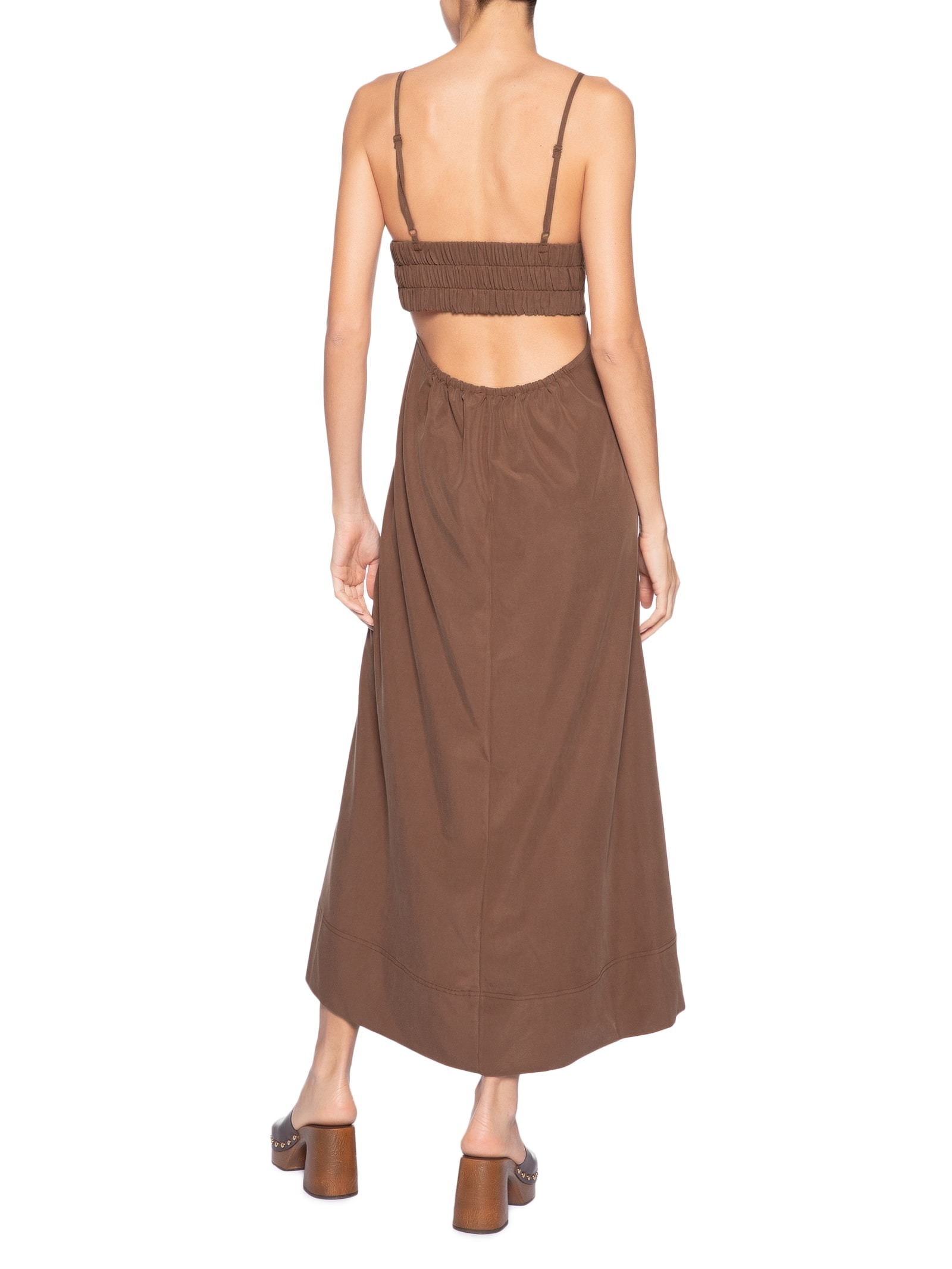 Vestido Midi Recortes – Marrom Animale