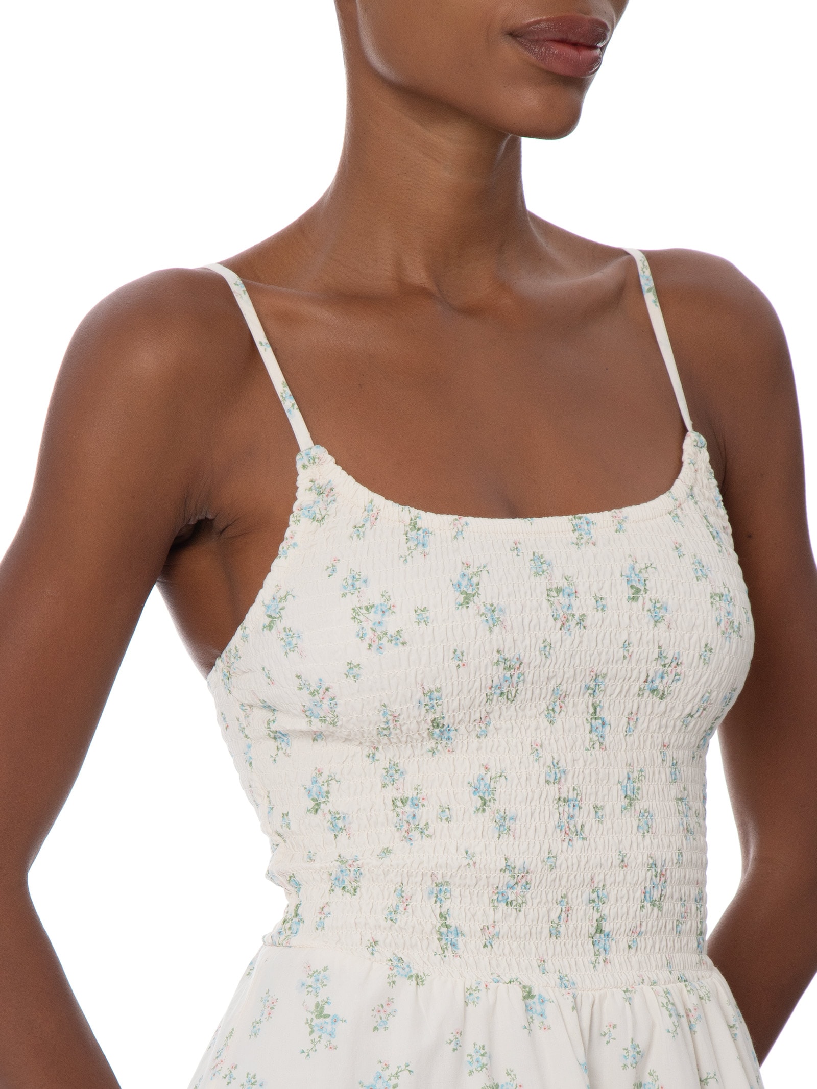 Vestido Midi Remy Shirred Bodice Midi Dr Branco Cotton On